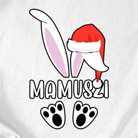 Karácsonyi mama nyuszi női póló (Fehér)