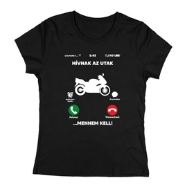 Hívnak az utak női póló (Fekete)