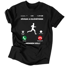 Hívnak a kilométerek férfi póló (Fekete)