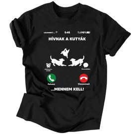 Hívnak a kutyák Férfi póló (Fekete)
