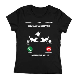 Hívnak a kutyák női póló (Fekete)