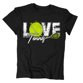Love Tennis gyerek póló (Fekete)