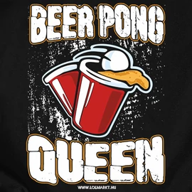 Beer pong Queen női póló (Fekete)