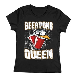 Beer pong Queen női póló (Fekete)