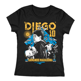 Diego Maradona tribute női póló (Fekete)