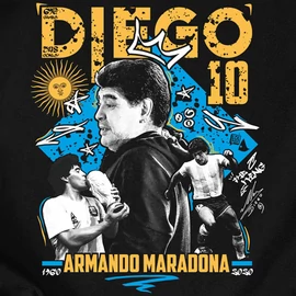 Diego Maradona tribute kapucnis pulcsi és póló szett (Fekete)