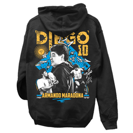 Diego Maradona tribute kapucnis pulóver (Fekete)