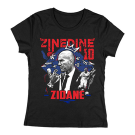Zinedine Zidane tribute női póló (Fekete)