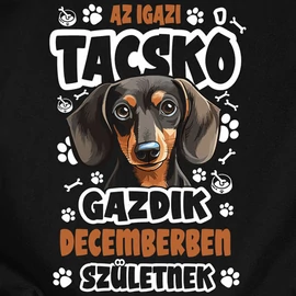 Az igazi tacskó gazdik férfi póló (Fekete)