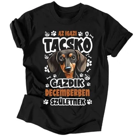 Az igazi tacskó gazdik férfi póló (Fekete)