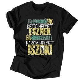 Három helyett iszok férfi póló (Fekete)