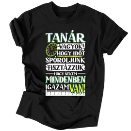 Tanár vagyok férfi póló (Fekete)