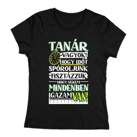 Tanár vagyok női póló (Fekete)