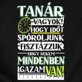 Tanár vagyok férfi póló (Fekete)