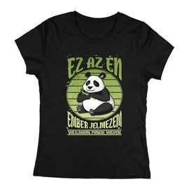 Panda vagyok női póló (Fekete)