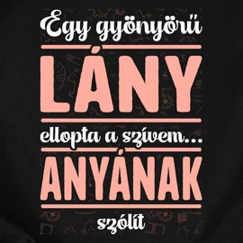 Elloptam anyukám szívét (lányos) páros póló szett (Fekete)