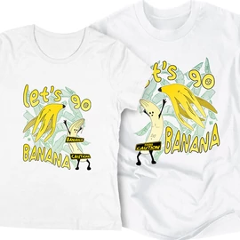 Let's go banana - páros póló szett (Fehér)