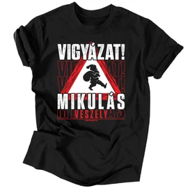 Vigyázat! Mikulás veszély férfi póló