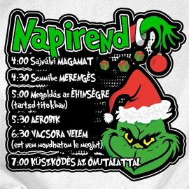 Grinch Napirend kis párna (Fehér)
