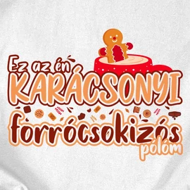 Karácsonyi forrócsokizós gyerek póló (Fehér)