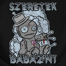 Szeretek babázni gyerek póló (Fekete)