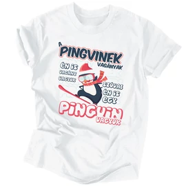 Pingvin vagyok férfi póló (Fehér)