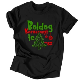 Boldog karácsonyt te ... férfi póló (Fekete)