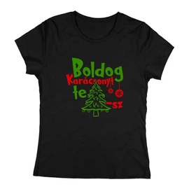 Boldog karácsonyt te ...  női póló (Fekete)