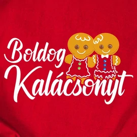 Boldog Kalácsonyt férfi póló (Piros)