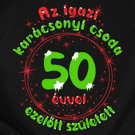 Karácsonyi csoda születésnap férfi póló (fekete)