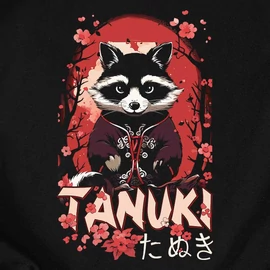 Tanuki férfi póló (Fekete)