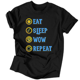 Eat Sleep Wow Repeat - Alliance férfi póló (Fekete)