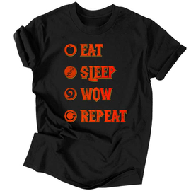Eat Sleep Wow Repeat - Horde férfi póló (Fekete)