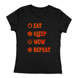 Eat Sleep Wow Repeat - Horde női póló (Fekete)