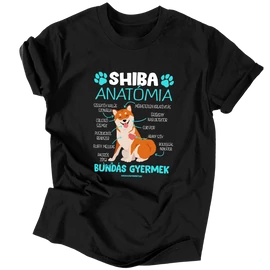 Shiba anatómia férfi póló (Fekete)