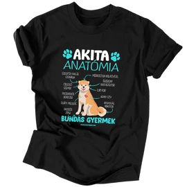 Akita anatómia férfi póló (Fekete)