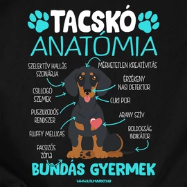 Tacskó anatómia férfi póló (Fekete)