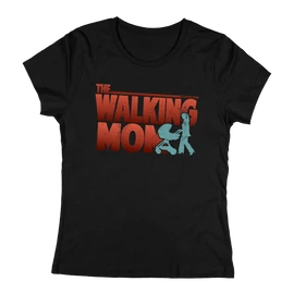 Walking mom női póló (Fekete)