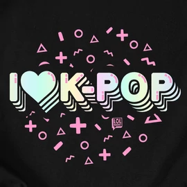 I love K-pop női póló (Fekete)