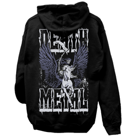 Death metal kapucnis pulóver (Fekete)