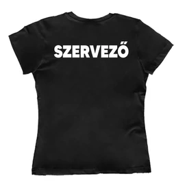 Rendezvényre Szervező feliratos női póló (Fekete)