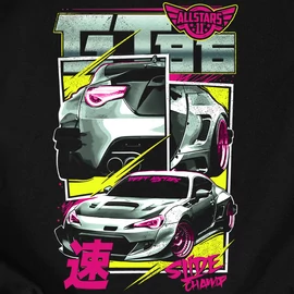 Drift Allstars - GT86 kapucnis pulóver (hátán nyomott) (Fekete)