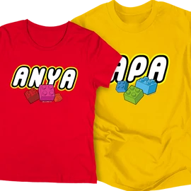 ANYA - APA lego páros póló szett (piros-sárga)