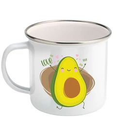 Avokado love fém bögre (Fehér)