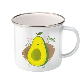 Avokado match fém bögre (Fehér)