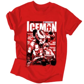 ICEMAN - Kimi Raikkönen Tribute férfi póló (Piros)