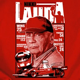 LAUDA - Nikki Lauda Tribute férfi póló (Piros)