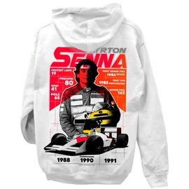 SENNA - Ayrton Senna Tribute kapucnis pulcsi (Fehér)