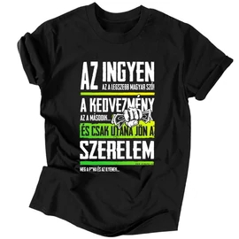 Az ingyen a legszebb magyar szó férfi póló (Fekete)