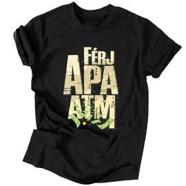 Férj Apa ATM férfi póló (Fekete)